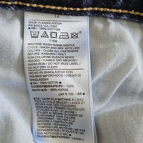 Old Navy Jean Women 12 Blue Slouchy Taper High Rise Cropped Cotton Cottage Denim - Picture 12 of 16